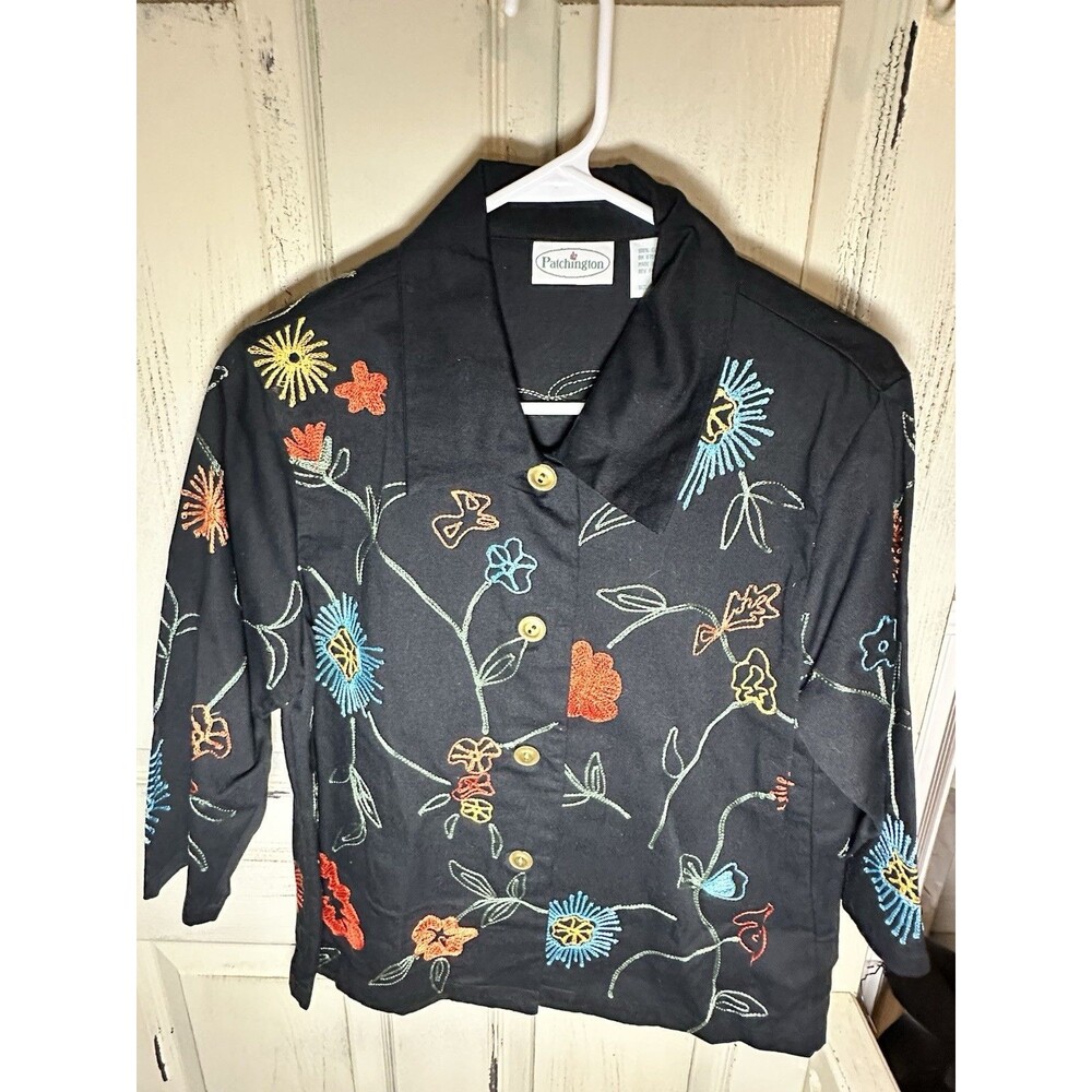 Vintage Patchington Button Down Embroidered Jacke… - image 8